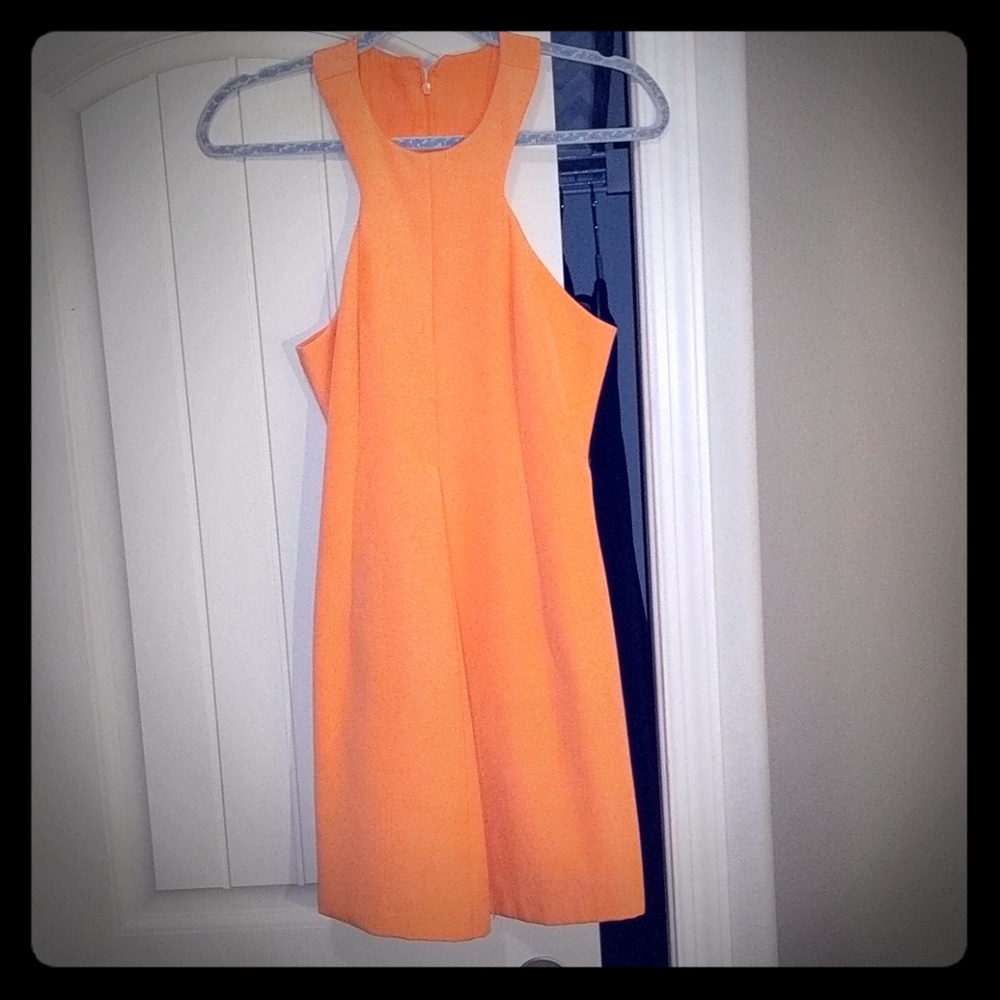 Coral racerback cocktail dress